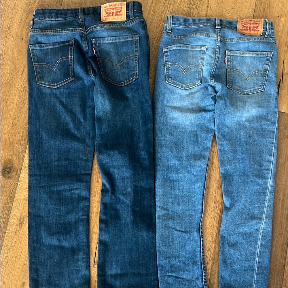 Levi's Blue Straight-Leg Jeans with Classic Stitching